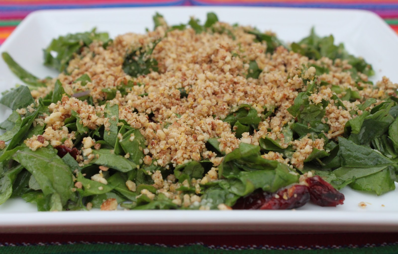 Shredded Kale/Spinach Salad with Nutty "Parmesan"
