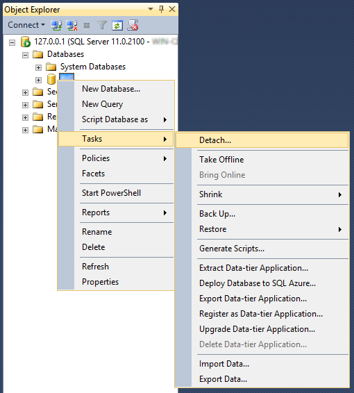 Programmazione Applicata: SPOSTARE DATABASE SQL SERVER