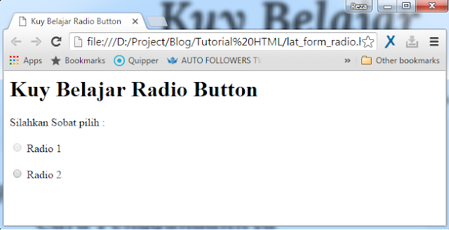 Fungsi Tag Input Type Radio Beserta Cara Penggunaannya