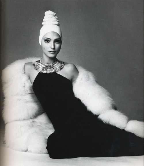Benedetta Barzini in a Caumont dress Photographed by Gianpaolo Barbieri for Vogue Italia, 1968