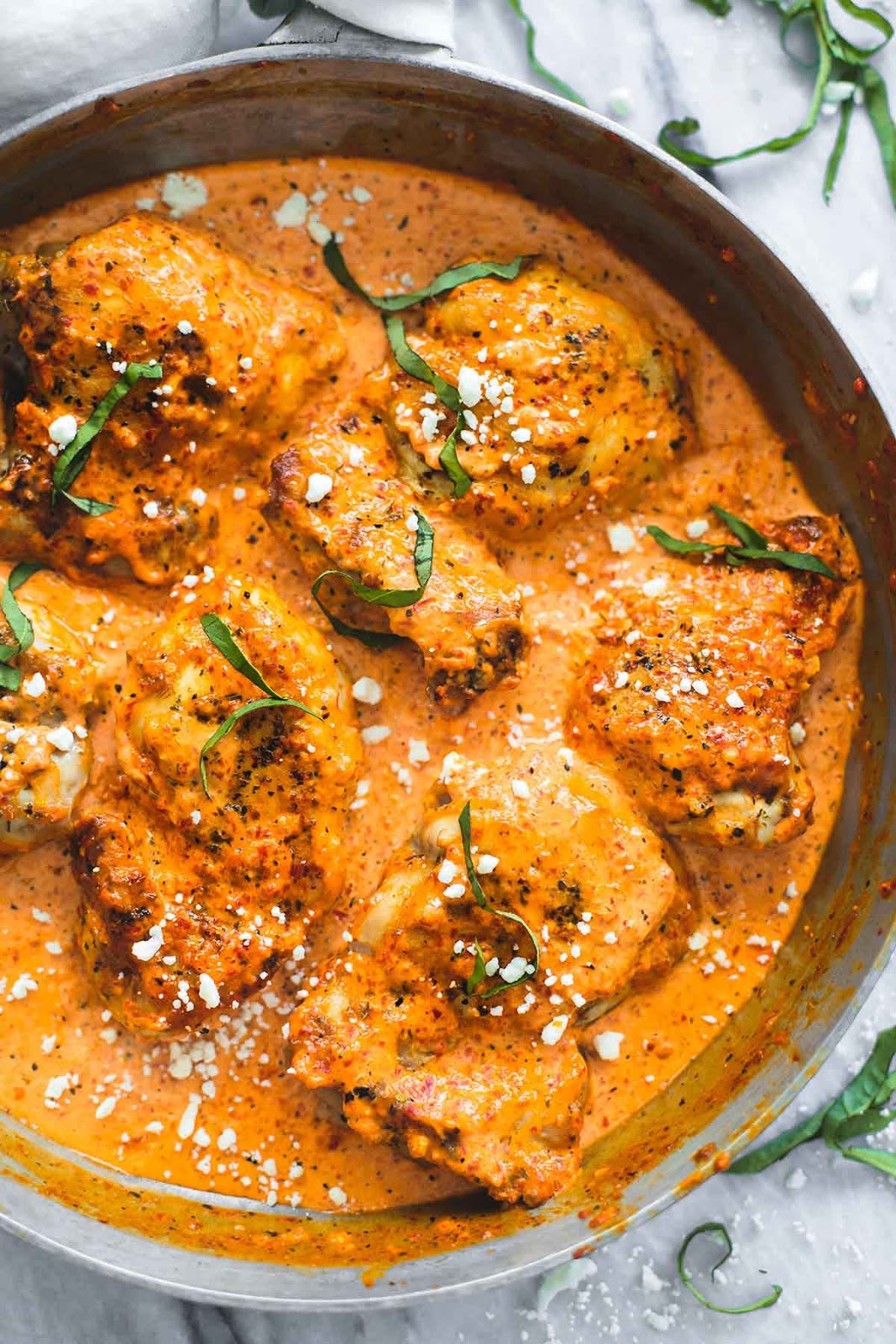 One Pan Mediterranean Chicken With Roasted Red Pepper Sauce Recipe one-pan-mediterranean-chicken-with-roasted-red-pepper-sauce-recipe
