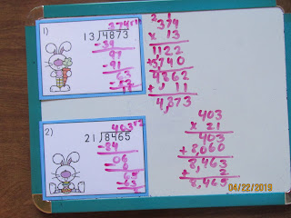 Easter 2 Digit Long Division with Remainders Task Cards