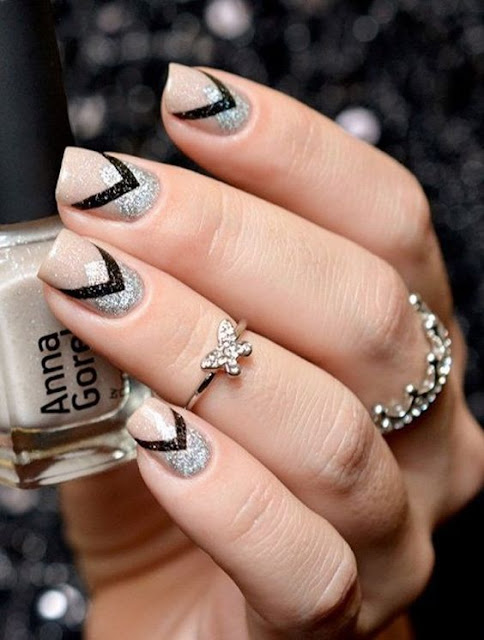 DISEÑOS DE MANICURE CON BRILLO by maquillajebellezamujer.blogspot.com