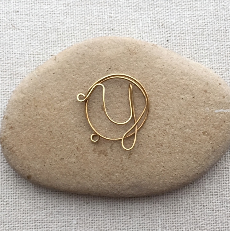 Alphabet letter Pendant P Wire wrap tutorial