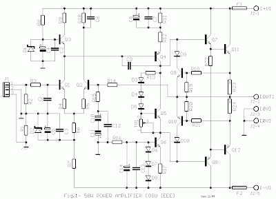 Simple 50W Electronic Amplifier Circuit Diagram | Super Circuit Diagram
