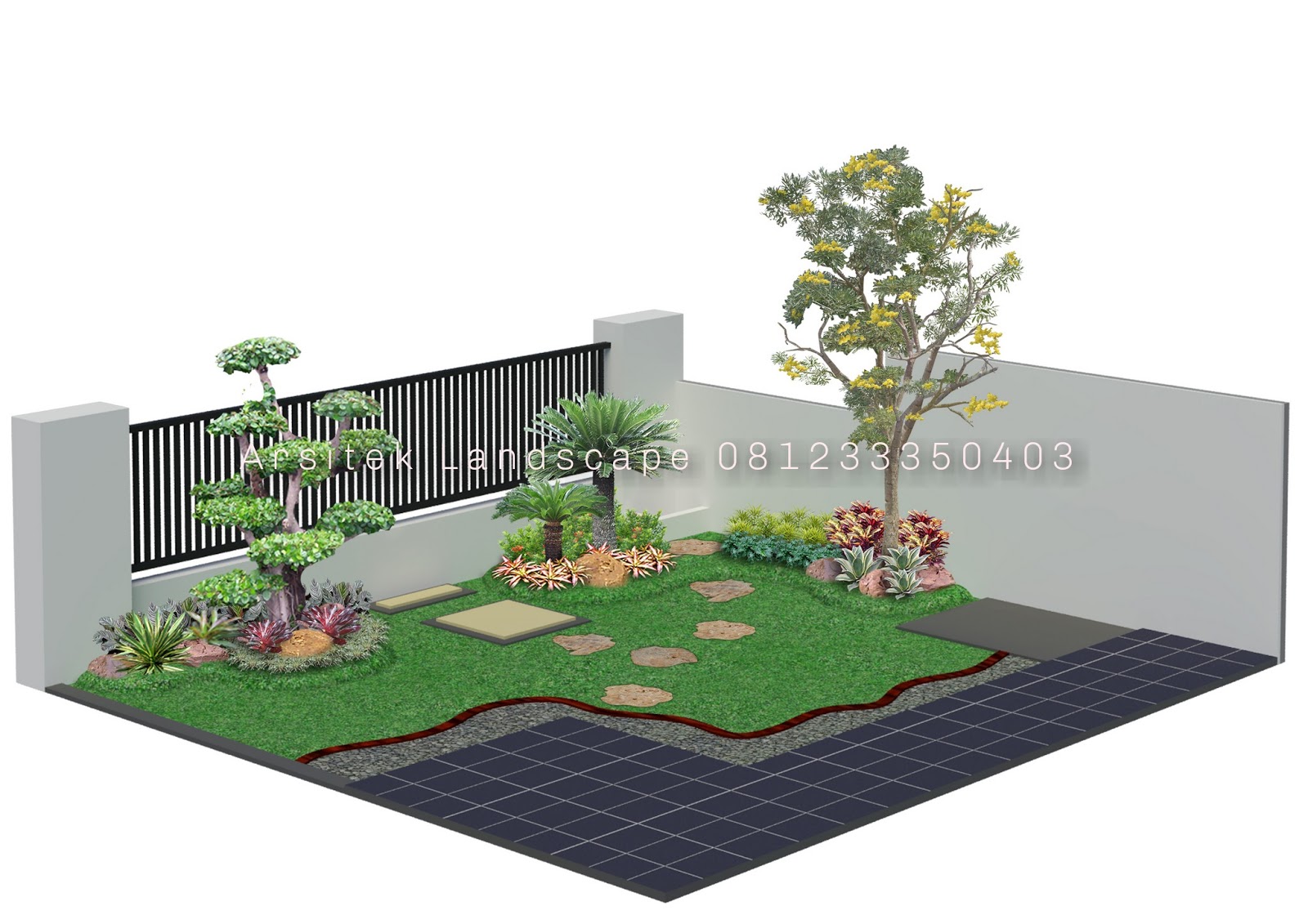 Sketsa Desain Taman 3D - Jasa Pembuatan Taman