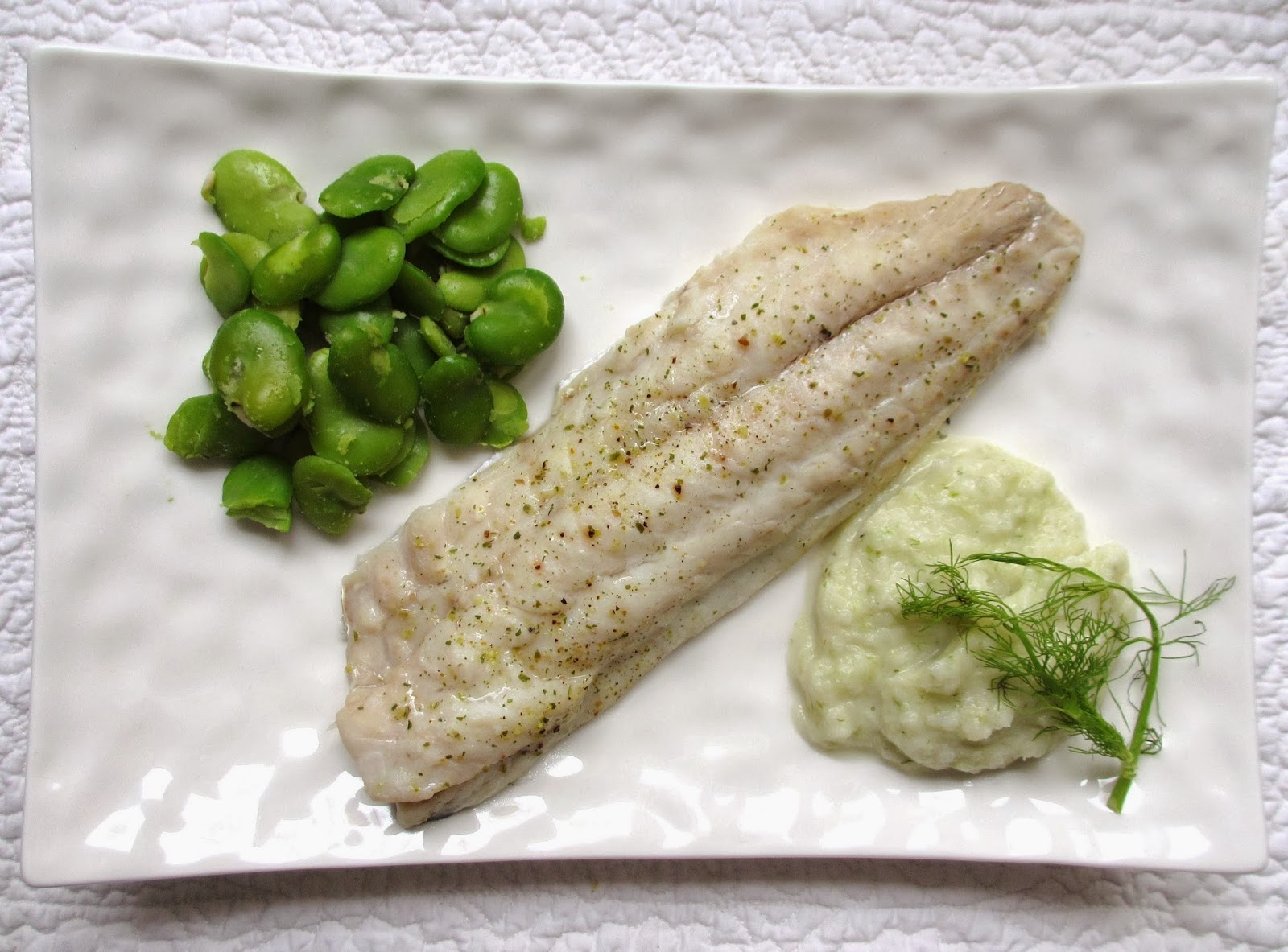 Cooking Julia Filets De Bar Vapeur Feves Et Puree De Fenouil