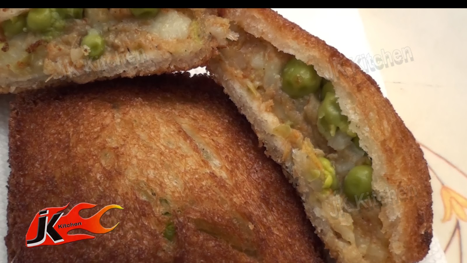 JK's Kitchen Potato Peas Toast Fry (Aloo Matar Toast ) JK's Kitchen