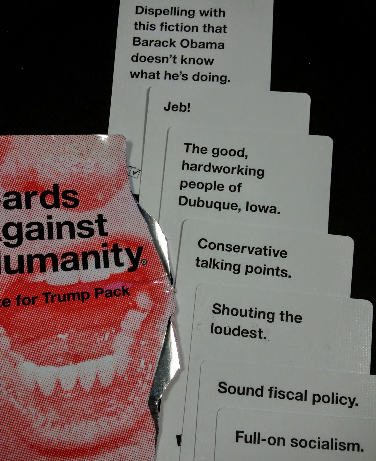 cards against humanity political pack