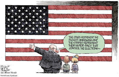 Super PAC political cartoon