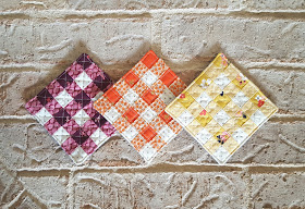 Gingham Coasters from Farm Girl Vintage by Lori Holt sewn by Heidi Staples of Fabric Mutt