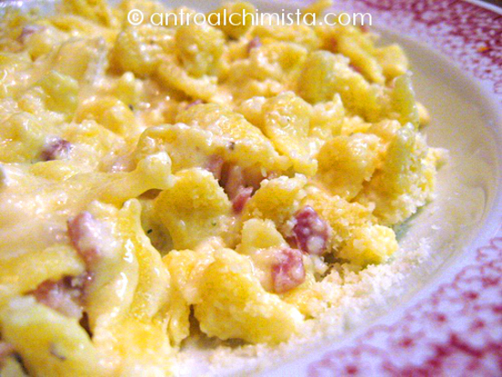 Spätzle all’Uovo con Speck e Crema di Blue Cheese