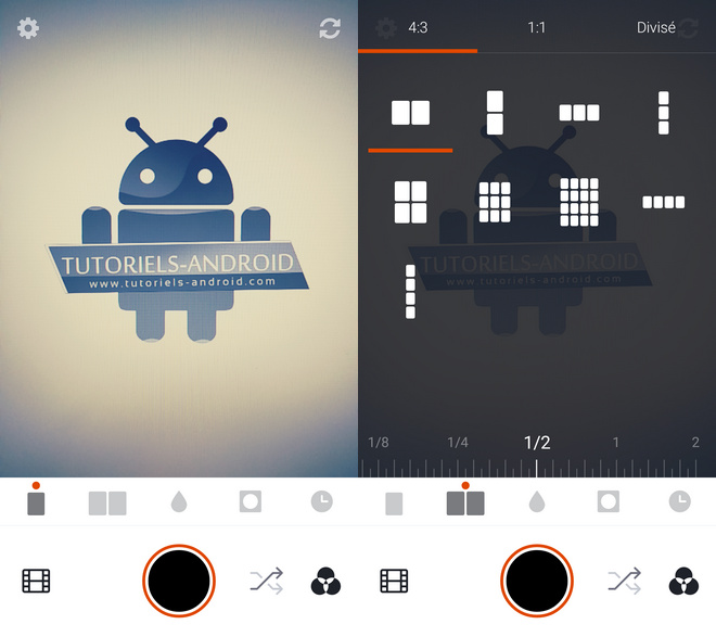 Captures d'écran : Retrica pour Android