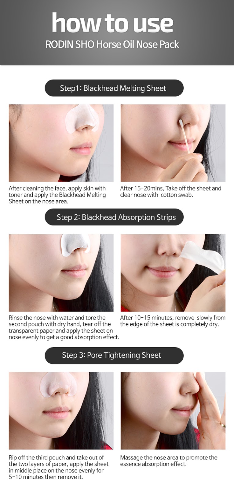 Coreana Rodin SHO 3-Step Nose Pack