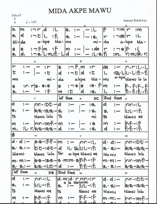 AFRICAN MUSIC IN TONIC SOLFA