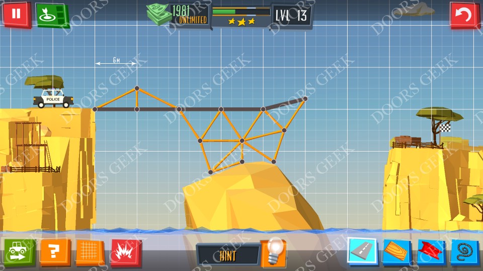 Build a Bridge! Level 13 Solutions Doors Geek