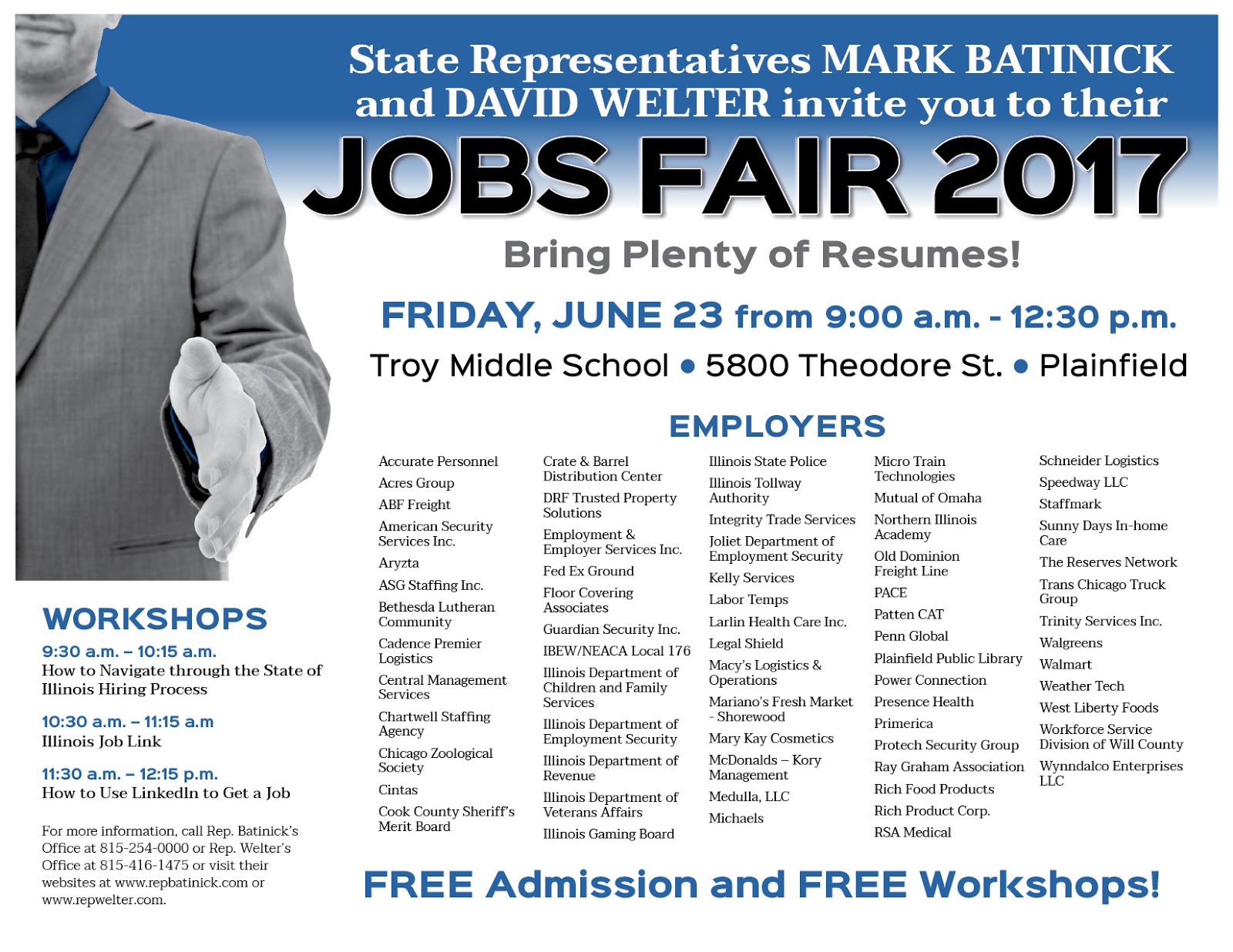 illinois state representative david welter 2017 bnsf company information flyer for job fair