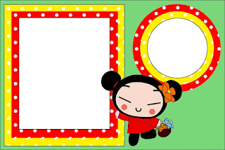 Pucca: Invitaciones para Imprimir Gratis. Para hacer invitaciones, tarjetas, marcos de fotos o etiquetas, para imprimir gratis de Pucca.