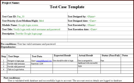 Template For Designing Test Case Qa Group Template For Designing Test Case
