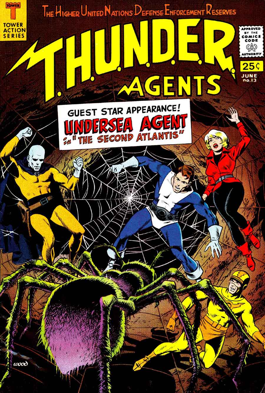 Thunder Agents v1 #13 tower silver age 1960s comic book cover art by Wally Wood Thunder Agents v1 #13 tower silver age 1960s comic book cover art by Wally Wood