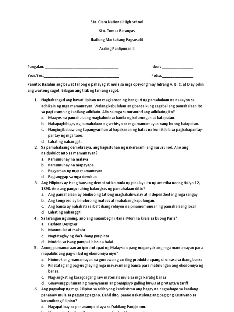 araling panlipunan grade 4 - philippin news collections