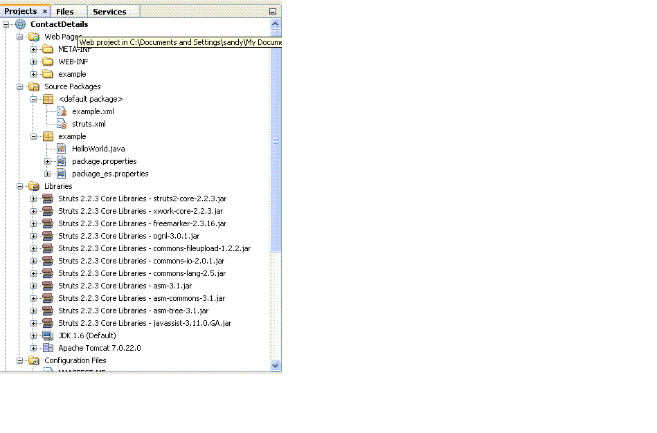 Struts2 Tutorial Struts 2 Example Step by Step in net beans
