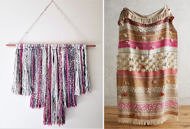 Boho yarn wall-hanging for the knitting- & crochet-impaired - wallhanging-throw comparison www.BoHoHome.com @bohosusan