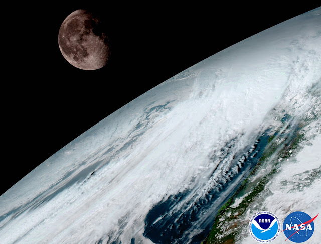 Mặt Trăng được sử dụng để hiệu chuẩn kỹ thuật của vệ tinh. Hình ảnh: NOAA/NASA. Mặt Trăng được sử dụng để hiệu chuẩn kỹ thuật của vệ tinh. Hình ảnh: NOAA/NASA.