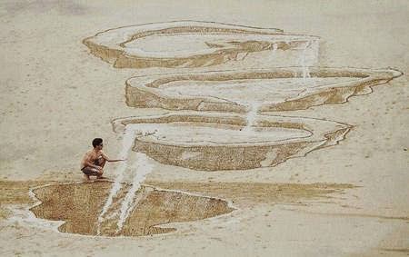 sand art 3D painting by Jamie Harkins