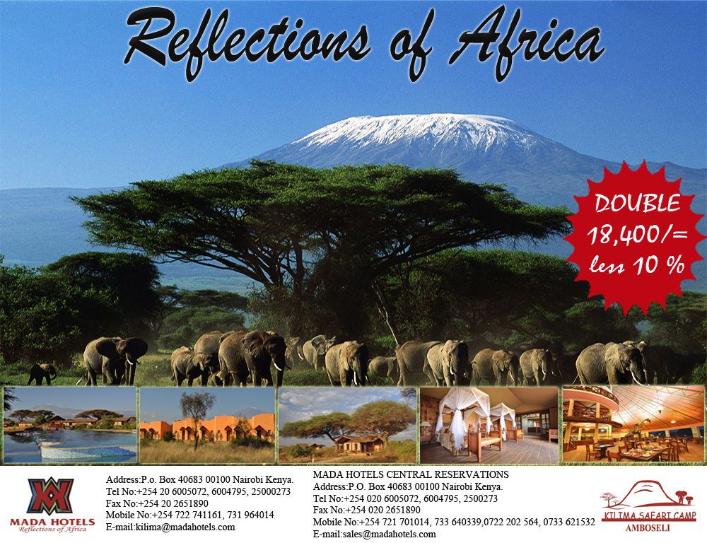 Mada Hotels: A special deal At kilima Safari Camp Amboseli
