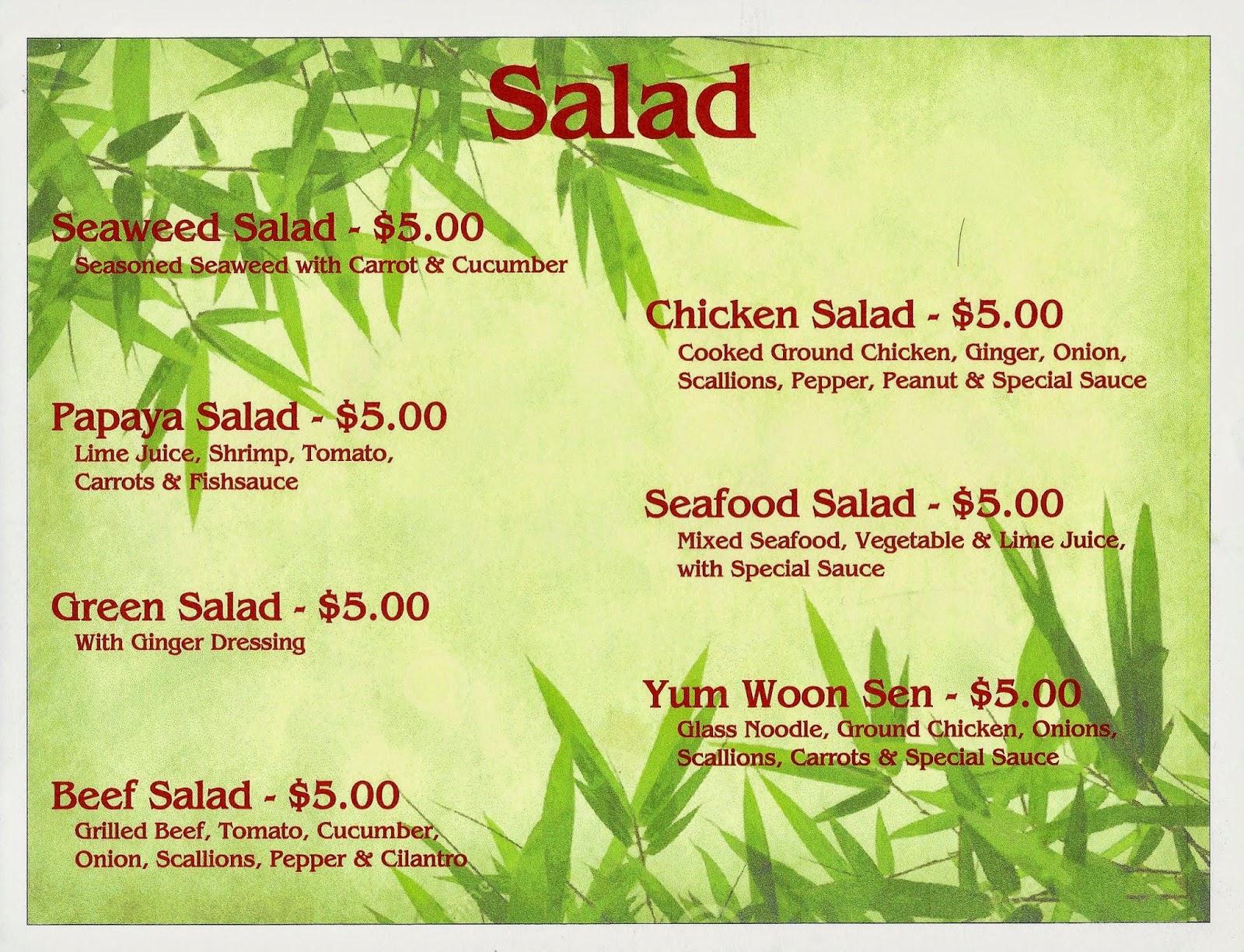 ASIAN NOODLE CATERING MENU FOOD