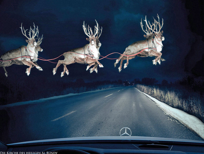 Lustige Adventszeit - Heilig Abend im Auto fahren und Weihnachtsmann Schlitten entdecken