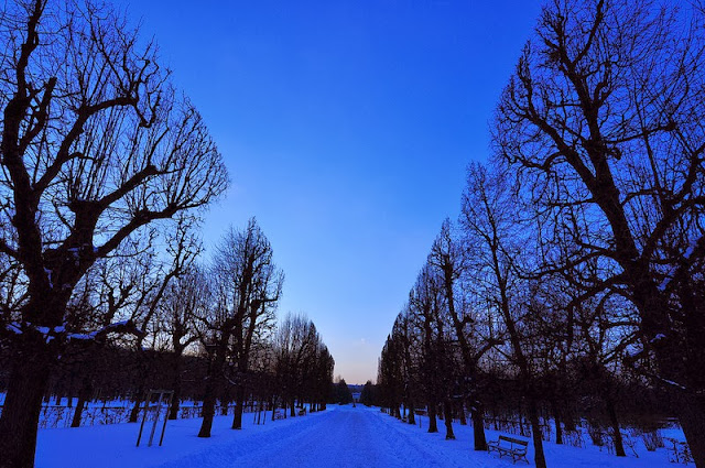 Winter night in Melk, Austria.