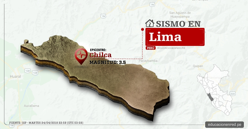 Temblor en Lima de magnitud 3.5 (Hoy Martes 24 Abril 2018) Sismo EPICENTRO Chilca - Cañete - IGP - www.igp.gob.pe Temblor en Lima de magnitud 3.5 (Hoy Martes 24 Abril 2018) Sismo EPICENTRO Chilca - Cañete - IGP - www.igp.gob.pe
