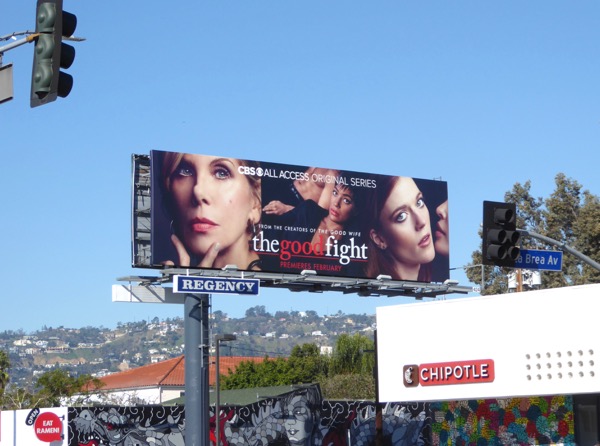 The Good Fight CBS series billboard Melrose Avenue Good Fight CBS series billboard