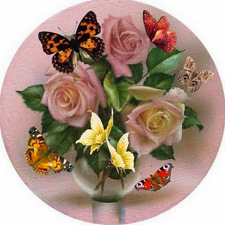 cuadros-de-mariposas-con-flores