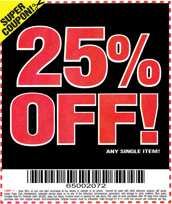 Performance Codes In Store Coupon HARBOR FREIGHT TOOLS Super Coupon 