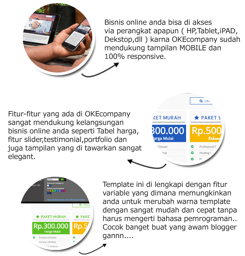 Deskripsi dan fitur OKEcompany Blogger Template OKEcompany Blogger Template