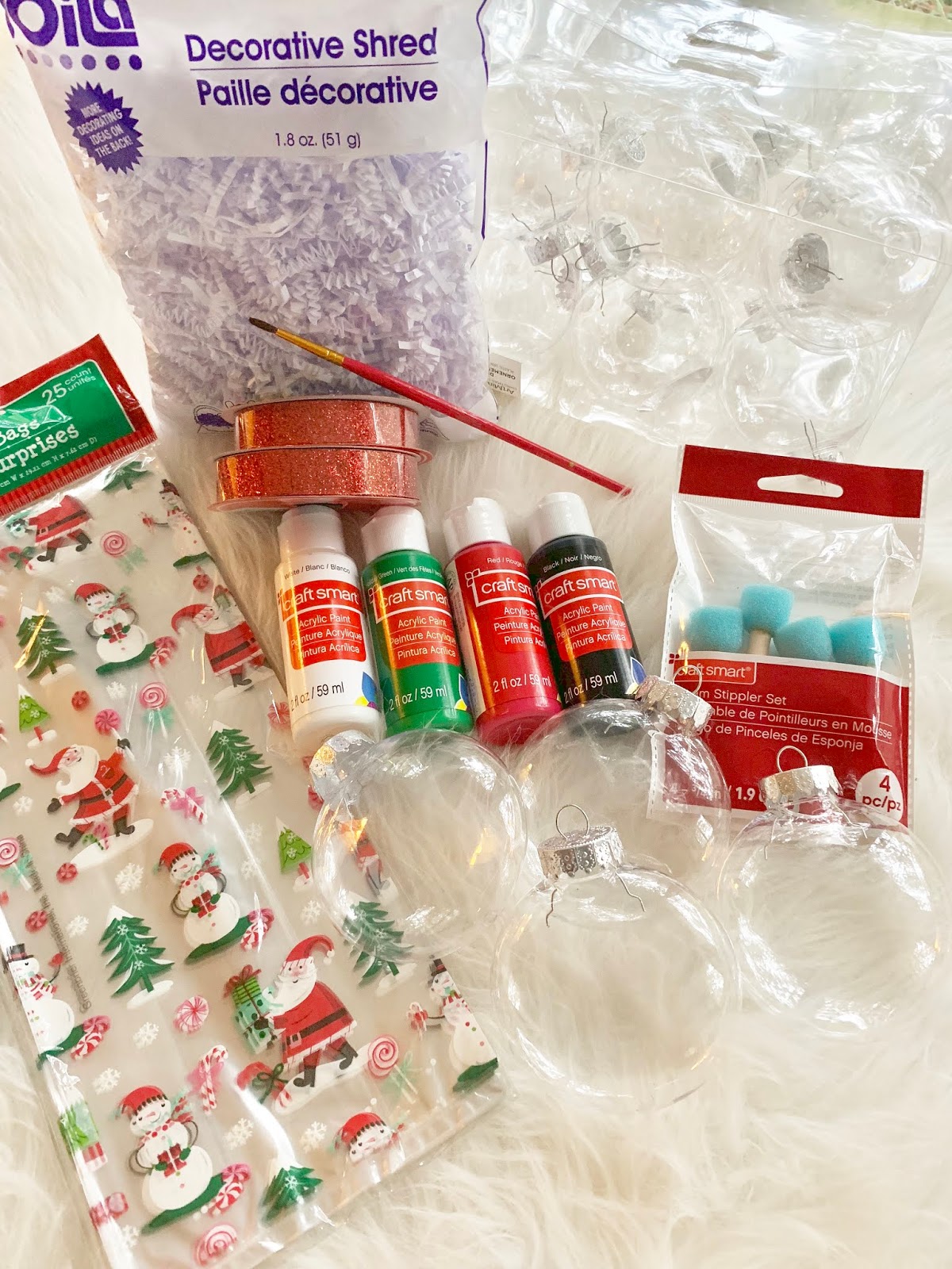 Teacher Gifts: DIY Christmas Hand-Painted Clear Plastic Ornaments