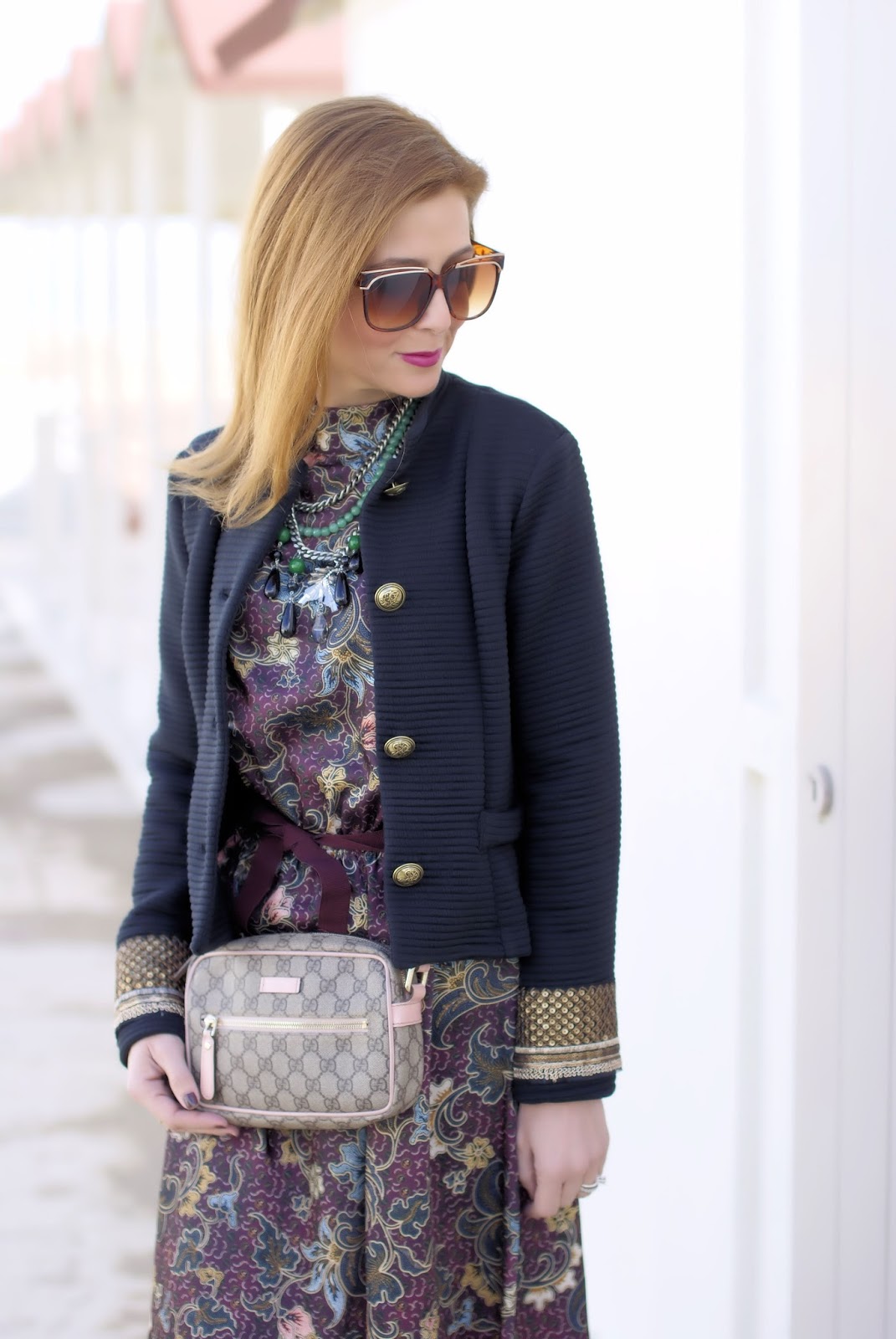 How to wear a floral maxi dress in winter Fashion and Cookies