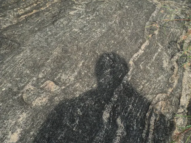 The view of the temple and fort walls at the Kabbaldurga summit