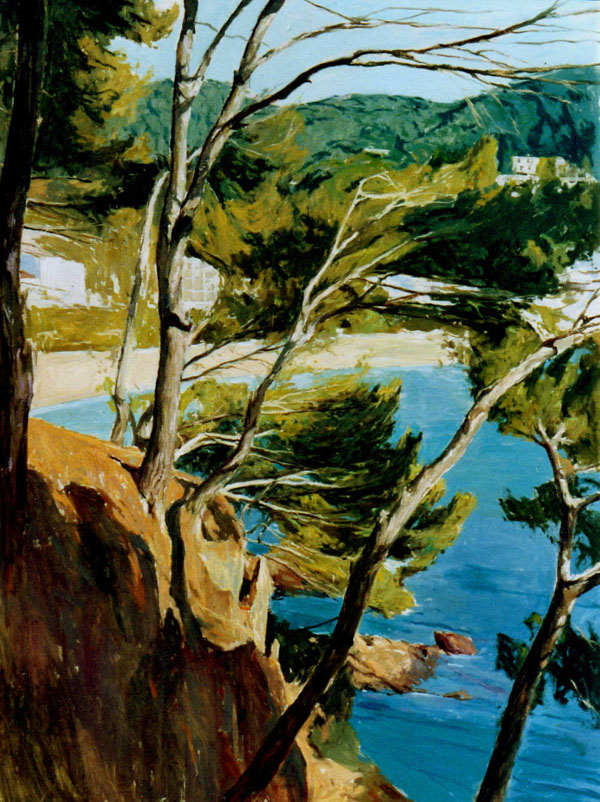 Árboles de Llafranc Alejandro Cabeza, Árboles de Llafranc, Impresionismo Valenciano, Marinas de Alejandro Cabeza, Joaquín Sorolla, Julio Peris Brell, José Mongrell, Cecilio Pla, Lorenzo Cerdá Bisbal, Josep Puigdengolas, Aureliano de Beruete, José Casanova Luján, Genaro Lahuerta, Joaquín Mir