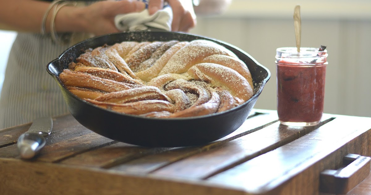 Skillet Cinnamon Buttermilk Bread with Warm Vanilla Bean Strawberry