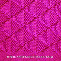 This stitch pattern combines knit and purl stitches in a way that creates a textured pattern on both sides of the fabric resembling flying geese