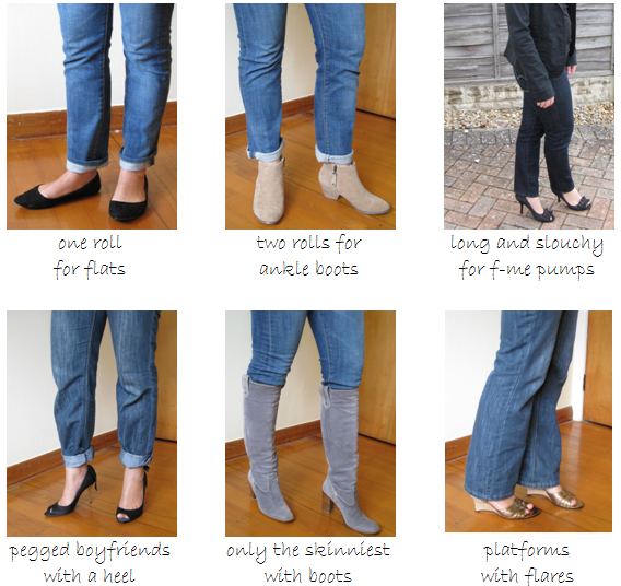 How to roll jeans with various shoe styles | Fashion, Fitness fashion ...