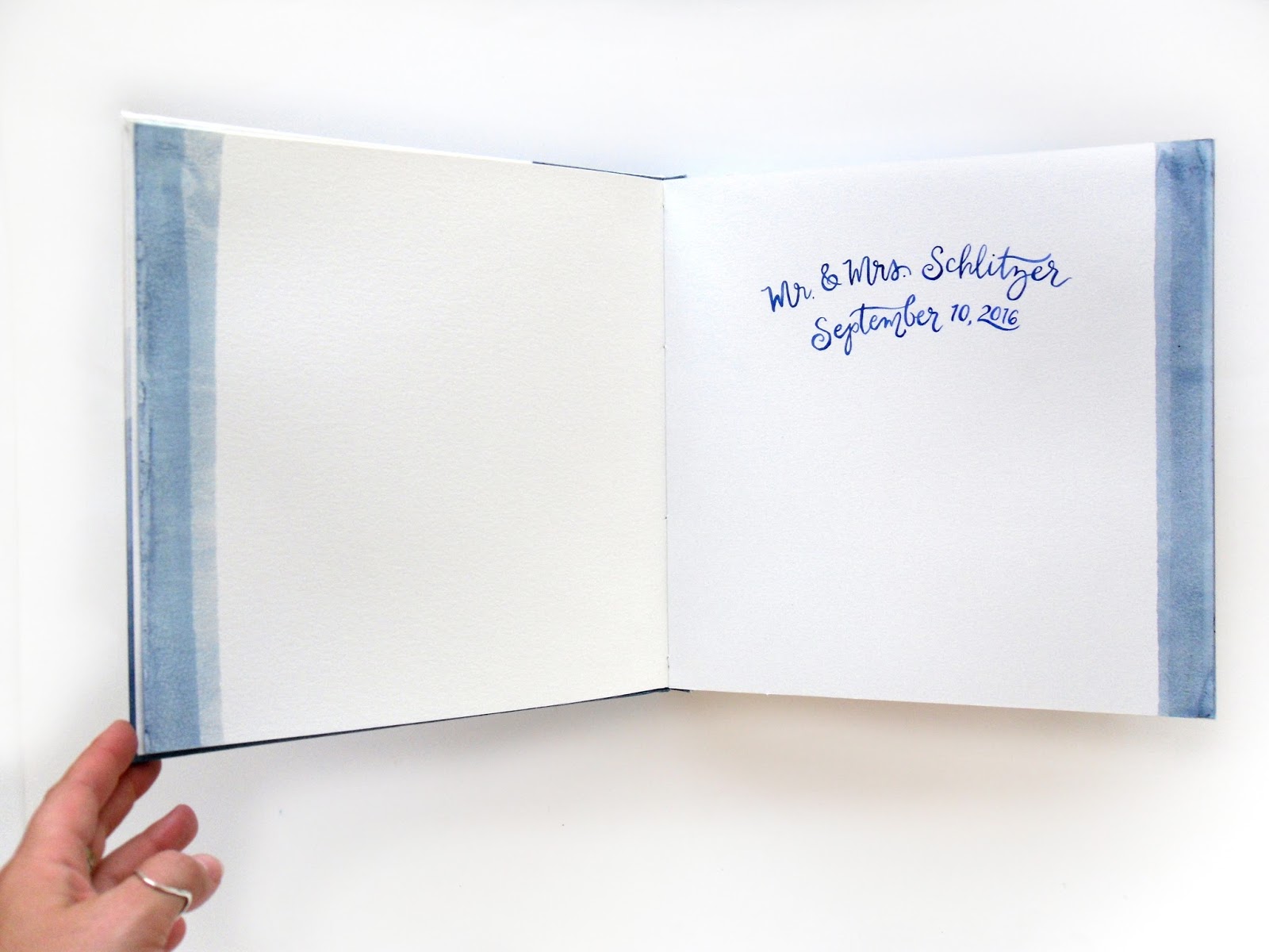 sketchy notions Tracey's Expanding Indigo Wedding Guestbook