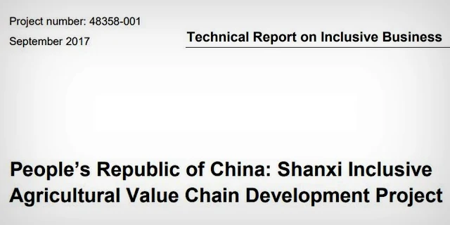 Also, read; Technical Report on Inclusive Business (Project number: 48358-001) September 2017  People’s Republic of China: Shanxi Inclusive Agricultural Value Chain Development Project 