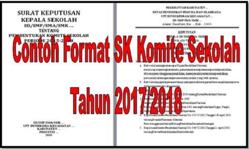 Downlaod Contoh Format SK Komite Sekolah Semua Jenjang Tahun Ajaran