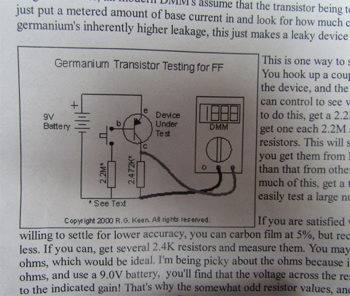 Testing Germanium Transistors For Leakage and Gain Crawls Backward