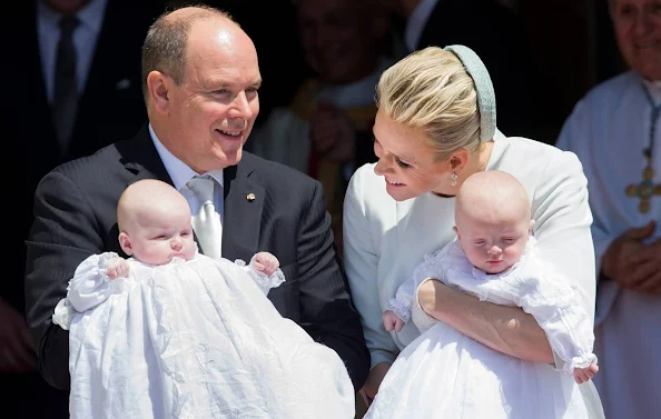 Christening of Prince Jacques and Princess Gabriella, daughter and son of Prince Albert and Princess Charlene at the Cathedral in Monte Carlo, Monaco